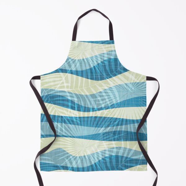 Item preview, summer vacation palm leaf breeze - blue and pastel green wavy stripes designed and sold by kobyakov.