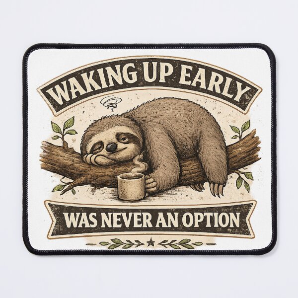 Item preview, Waking Up Early Was Never An Option Funny Sloth Coffee Lover Vintage Design designed and sold by Claws & Chaos.