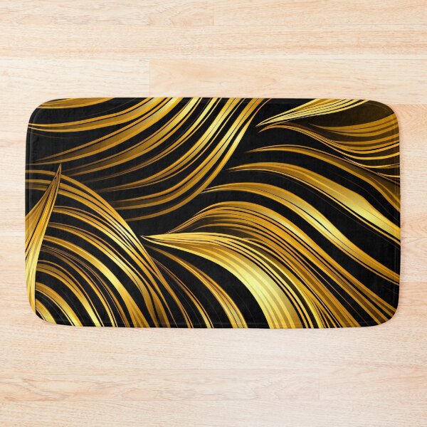 Item preview, Golden Hues Wavy Lines Abstract Designs On Black designed and sold by DEC02.