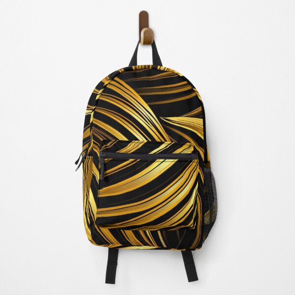 Item preview, Golden Hues Wavy Lines Abstract Designs On Black designed and sold by DEC02.