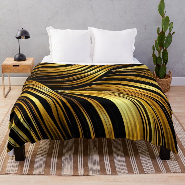 Item preview, Golden Hues Wavy Lines Abstract Designs On Black designed and sold by DEC02.