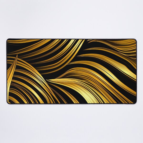 Item preview, Golden Hues Wavy Lines Abstract Designs On Black designed and sold by DEC02.