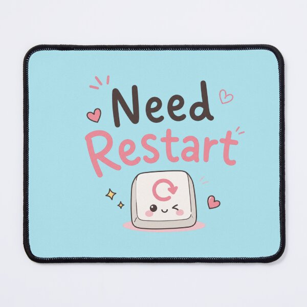 Item preview, Need Restart Cute Kawaii Quote Design | Funny Mentally Tired Aesthetic Sticker designed and sold by Sanika arts .
