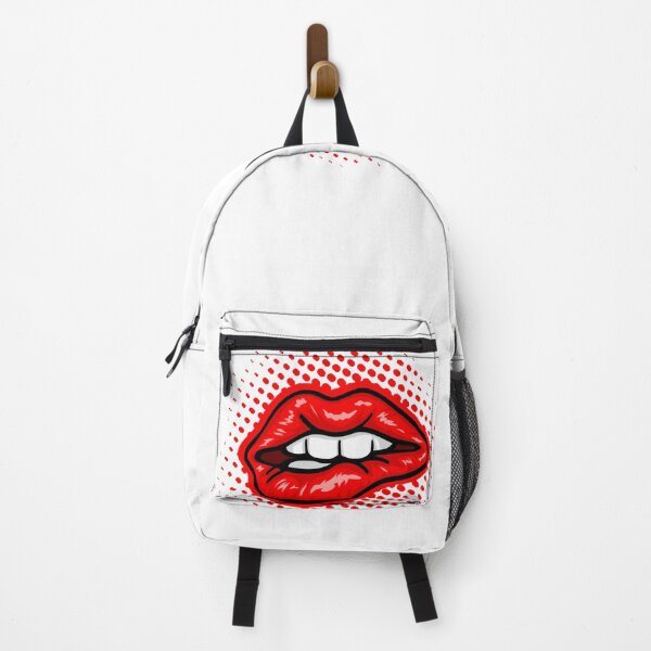 Item preview, Red Biting Lips Retro Pop Art Sticker designed and sold by Rhodes Shop.