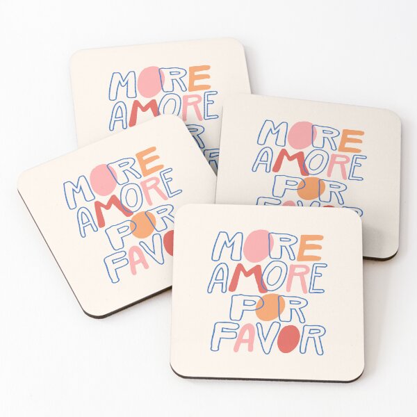 Item preview, More Amore Por Favor Pastel Retro Typographic Art designed and sold by nineFlorals.
