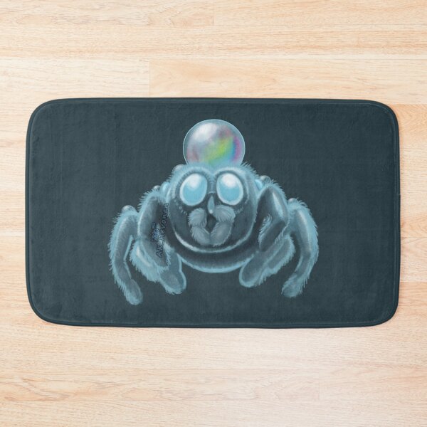 Item preview, Jumping Spider In Blue wearing a rainbow water droplet hat designed and sold by AK-Hevonen.
