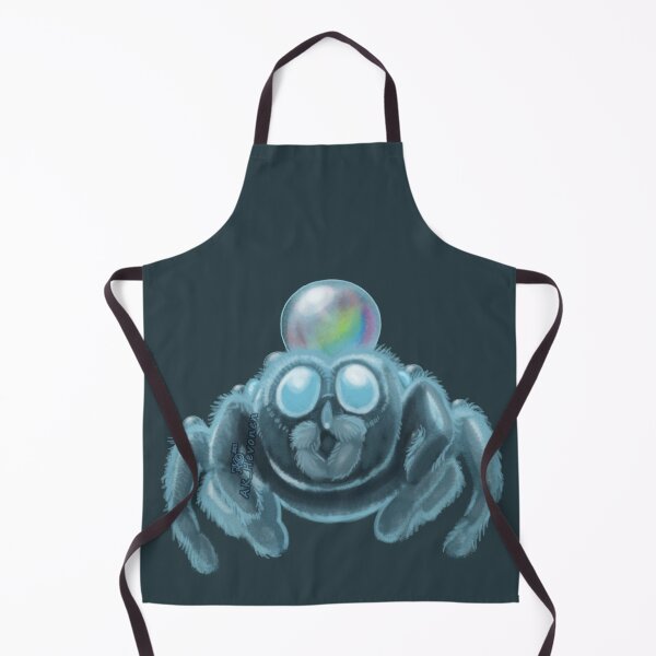 Item preview, Jumping Spider In Blue wearing a rainbow water droplet hat designed and sold by AK-Hevonen.