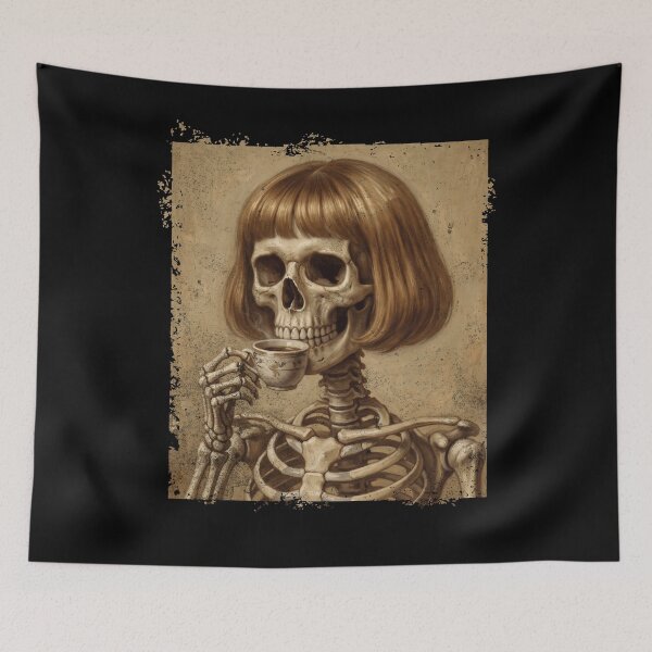 Item preview, Skeleton Woman Bob Hair Coffee Tea Drinker designed and sold by d247.