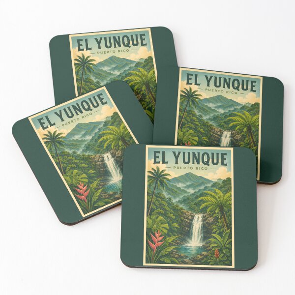 Item preview, El Yunque National Forest Puerto Rico Illustration Travel Art Vintage designed and sold by KrisSidDesigns.