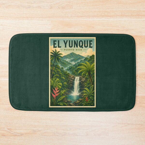 Item preview, El Yunque National Forest Puerto Rico Illustration Travel Art Vintage designed and sold by KrisSidDesigns.