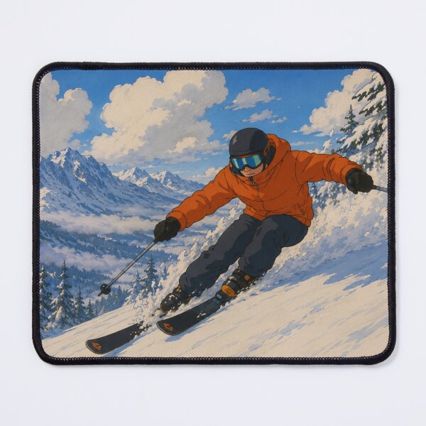 Item preview, Powder Rush – Retro Ski Adventure Art designed and sold by Hollow Moon Studios..