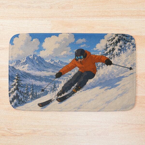 Item preview, Powder Rush – Retro Ski Adventure Art designed and sold by  Hollow Moon Studios..