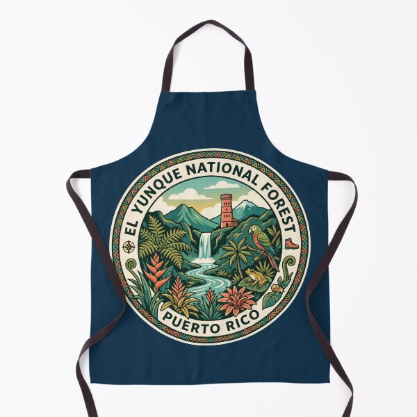 Item preview, El Yunque National Forest Illustration Travel Art Badge designed and sold by KrisSidDesigns.