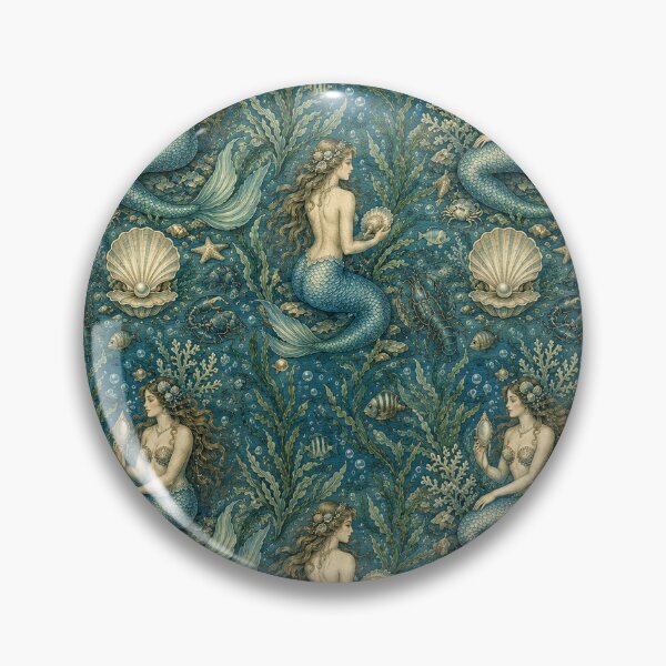 Item preview, Vintage Mermaid Scene designed and sold by MoonglowGraphic.