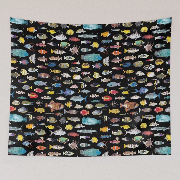 Item preview, INDO PACIFIC REEF FISHES POSTER TEXT-black h designed and sold by BEATRIZ ABAITUA.