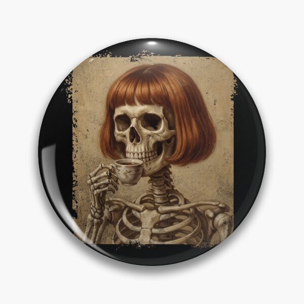 Item preview, Macabre Skeleton Bob Hair Coffee Drinker designed and sold by d247.
