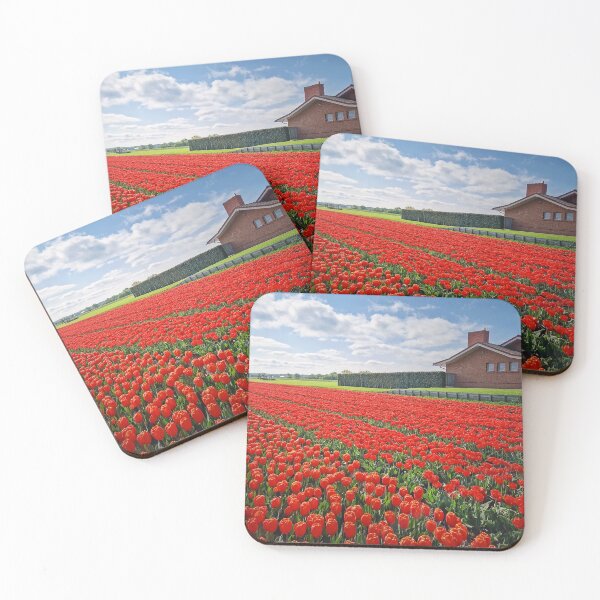 Item preview, A vibrant field of red tulips designed and sold by psychoshadow.