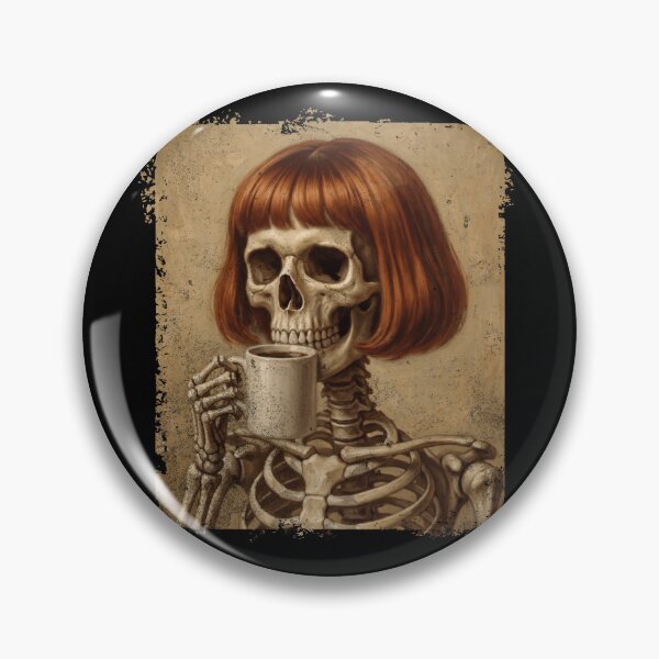Item preview, Skeleton Woman Bob Hair Coffee Drinker designed and sold by d247.