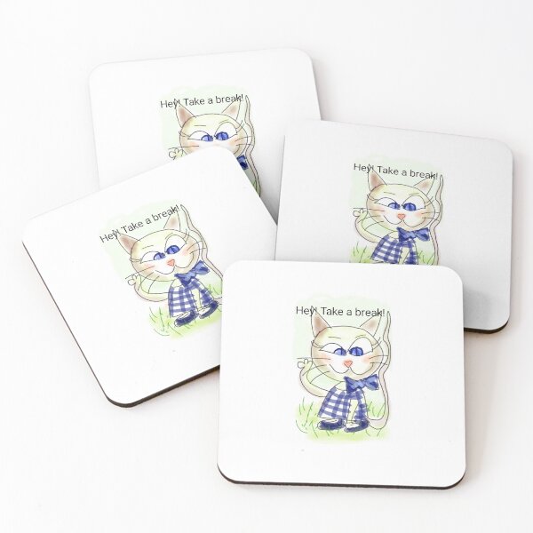 Item preview, Cute vintage kitten with blue bow and checked dress quote designed and sold by Shukasya-Arts.