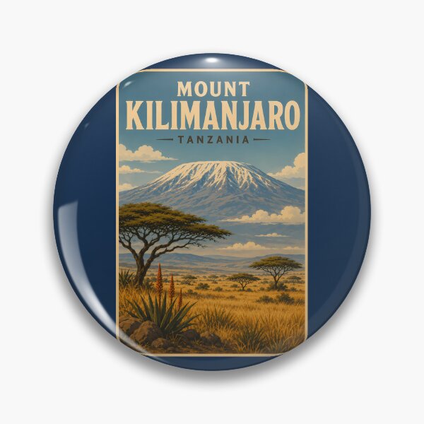 Item preview, Mount Kilimanjaro Tanzania Illustration Travel Art Vintage designed and sold by KrisSidDesigns.