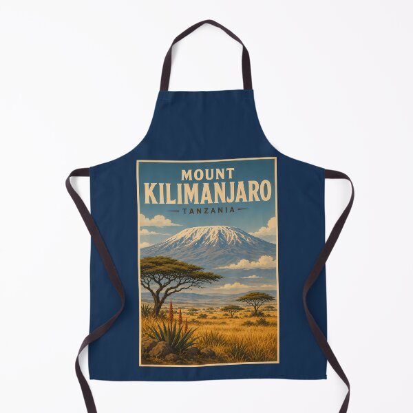 Item preview, Mount Kilimanjaro Tanzania Illustration Travel Art Vintage designed and sold by KrisSidDesigns.