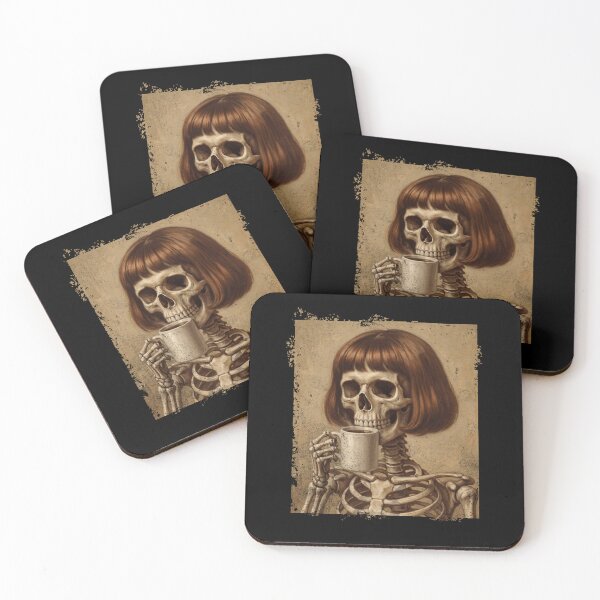 Item preview, Skeleton Drinking Coffee Bob Hair Morning designed and sold by d247.