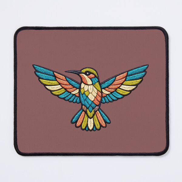 Item preview, Boho Hummingbird - Textured Faux Patch Art designed and sold by TheSquirla.
