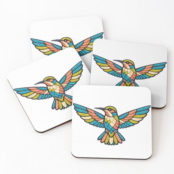 Item preview, Boho Hummingbird - Textured Faux Patch Art designed and sold by TheSquirla.