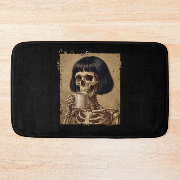 Item preview, Skeleton Woman Bob Haircut Drinking Coffee designed and sold by d247.