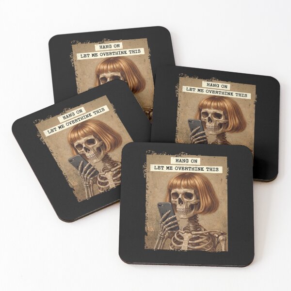 Item preview, Overthinking Skeleton Phone Funny Anxious Skull designed and sold by d247.