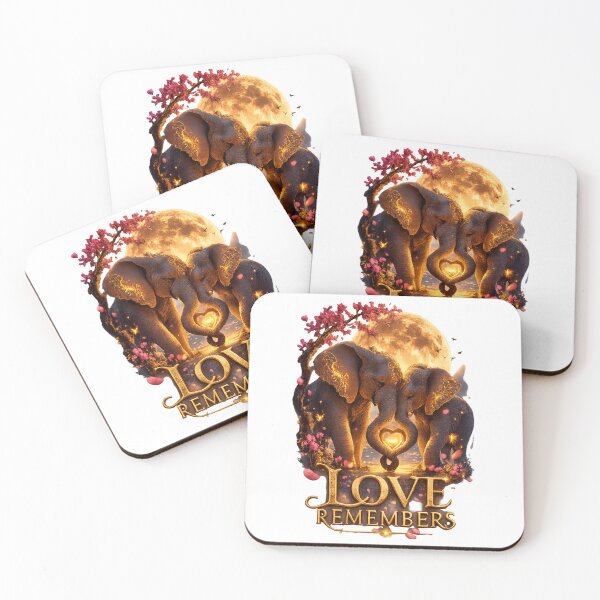 Item preview, Love Remembers, Romantic Elephant Moon Design, Emotional Fantasy Love Artwork designed and sold by JagrDesigns.