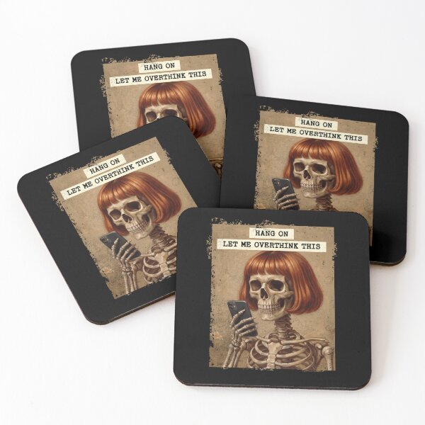 Item preview, Hang On Overthinker Skeleton Phone Humor designed and sold by d247.