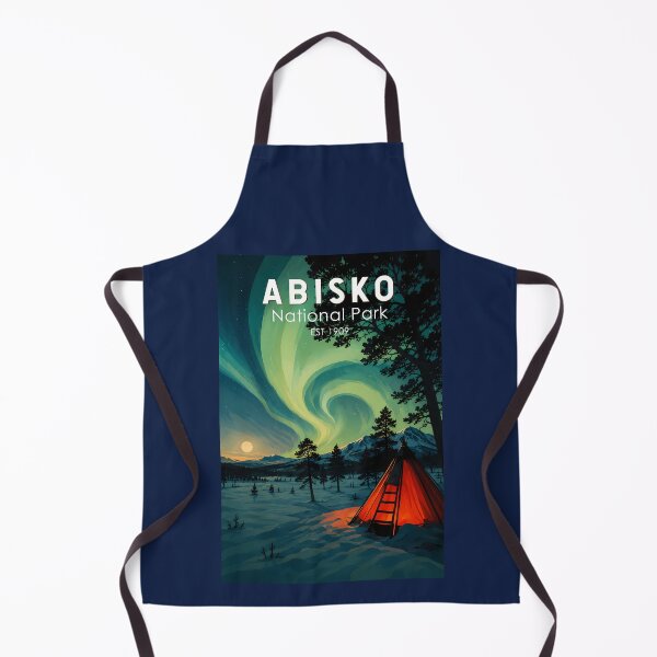 Item preview, Abisko National Park Northern Lights Illustration Travel Art Vintage designed and sold by KrisSidDesigns.