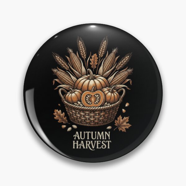 Item preview, Linocut Autumn Harvest Pumpkin Basket T-Shirt designed and sold by happyshirt27.
