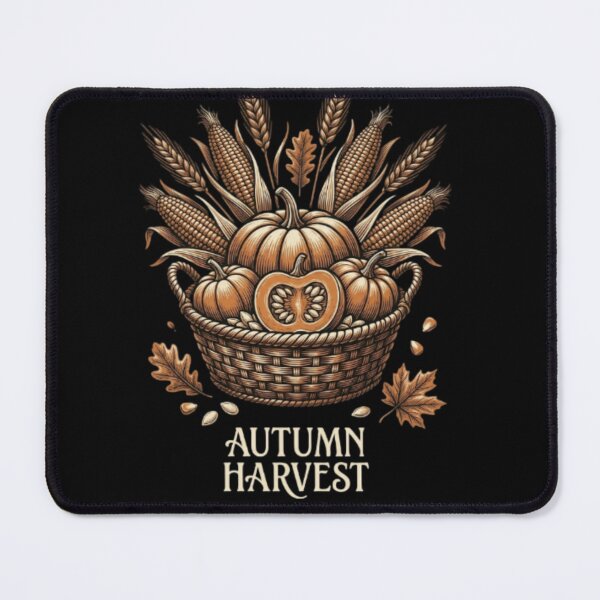 Item preview, Linocut Autumn Harvest Pumpkin Basket T-Shirt designed and sold by happyshirt27.
