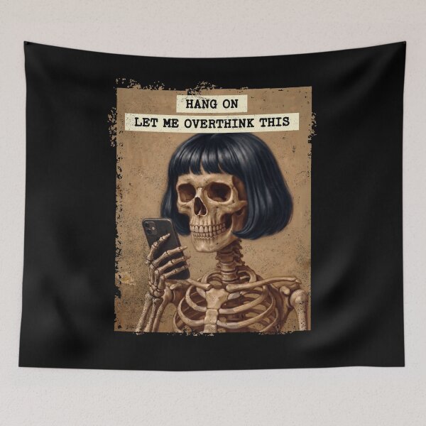 Item preview, Overthinking Skeleton Mobile Phone Humor designed and sold by d247.