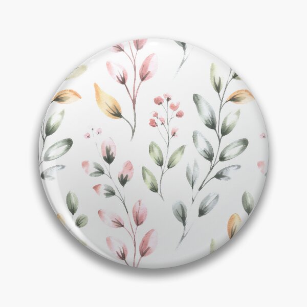 Item preview, Delicate Watercolour Botanical Branch Pattern | Soft Pink Green Leaves Seamless Repeat designed and sold by Midnight Veil Designs.