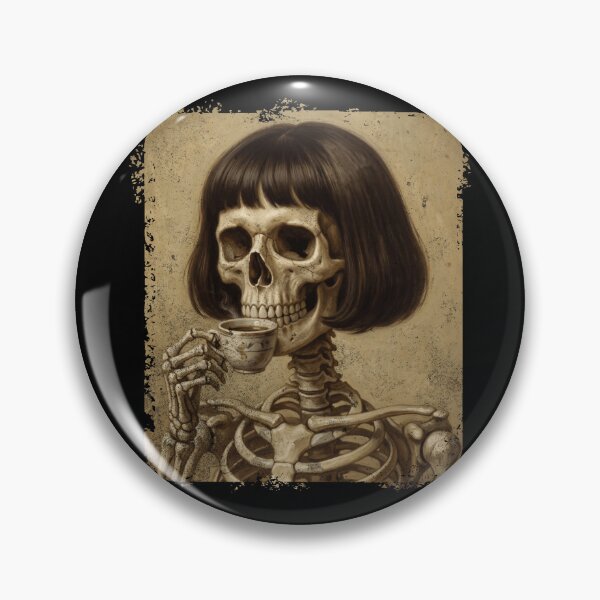 Item preview, Skeleton Woman Bob Haircut Sipping Tea designed and sold by d247.