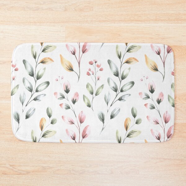 Item preview, Delicate Watercolour Botanical Branch Pattern | Soft Pink Green Leaves Seamless Repeat designed and sold by Midnight Veil Designs.