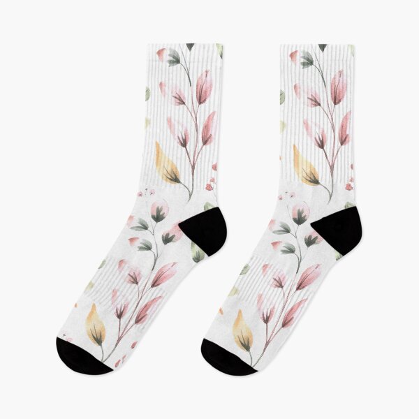 Item preview, Delicate Watercolour Botanical Branch Pattern | Soft Pink Green Leaves Seamless Repeat designed and sold by Midnight Veil Designs.