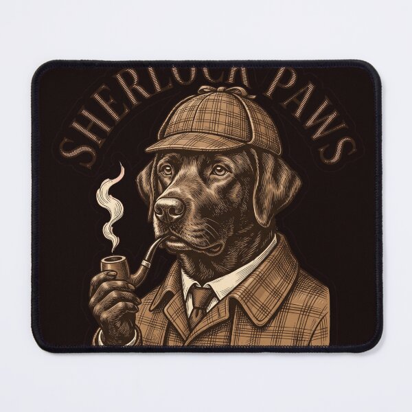 Item preview, Sherlock Paws Dog Detective - No Case Is Too Ruff Vintage Labrador designed and sold by veloramode.