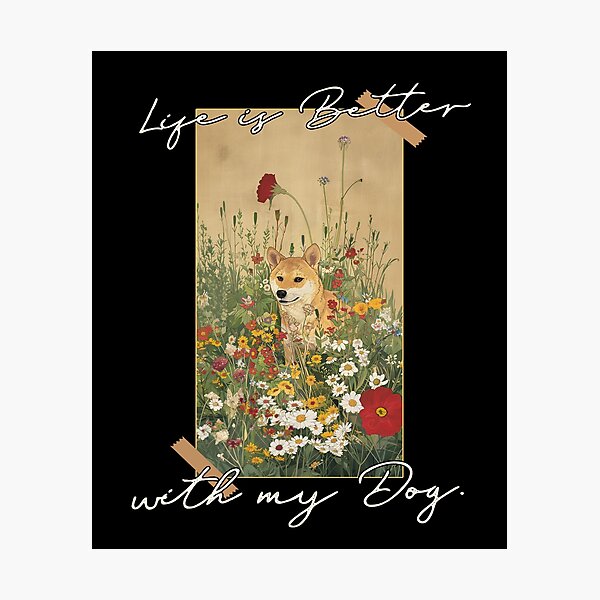 Item preview, Funny Korean Jindo Life is Better Floral Cottagecore Mom Dad Kids designed and sold by rafaeltto.