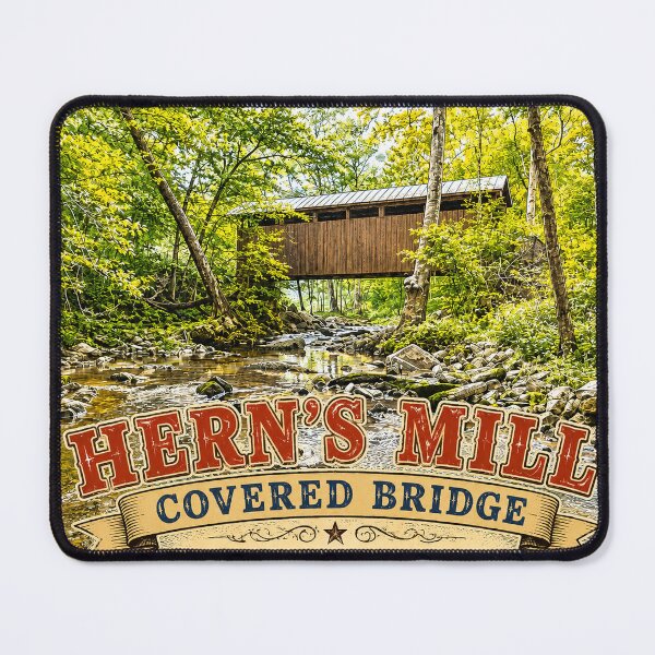 Item preview, Herns Mill Covered Bridge rustic designed and sold by gotucoveredart.