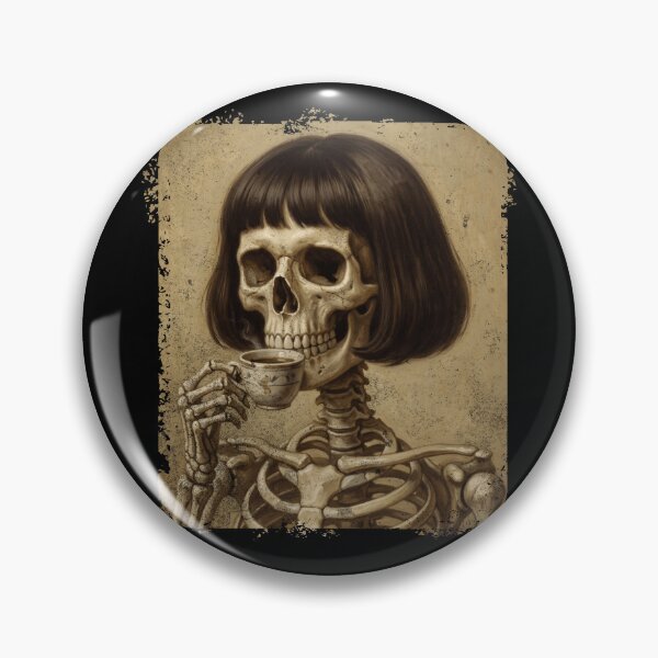 Item preview, Skeleton Drinking Tea Bob Haircut Spooky Skull designed and sold by d247.