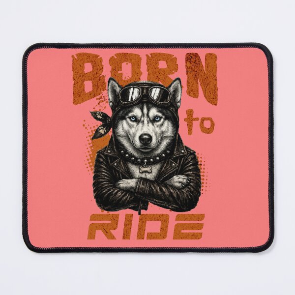 Item preview, Siberian Husky Biker Design – Born To Ride Funny Motorcycle Siberian Husky Gift designed and sold by PixelsPaws.