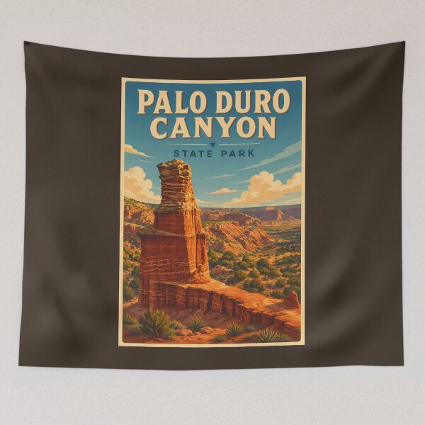 Item preview, Palo Duro Canyon Texas Illustration Travel Art Vintage designed and sold by KrisSidDesigns.