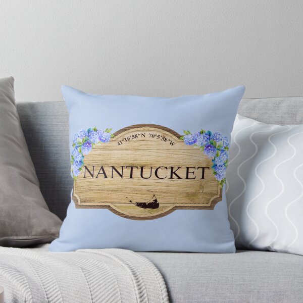 Item preview, Nantucket Island Vintage Floral Coastal Sign designed and sold by Coastal Joy.
