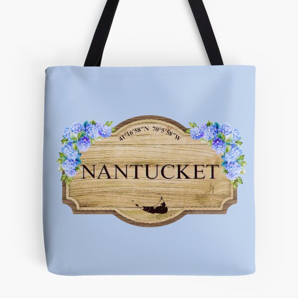 Item preview, Nantucket Island Vintage Floral Coastal Sign designed and sold by Coastal Joy.