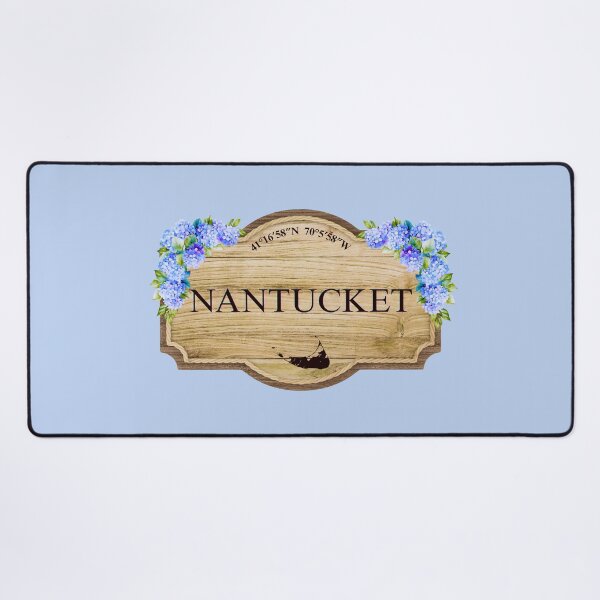 Item preview, Nantucket Island Vintage Floral Coastal Sign designed and sold by Coastal Joy.