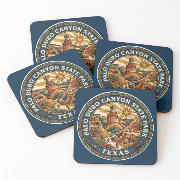 Item preview, Palo Duro Canyon State Park Texas Illustration Travel Art Badge designed and sold by KrisSidDesigns.